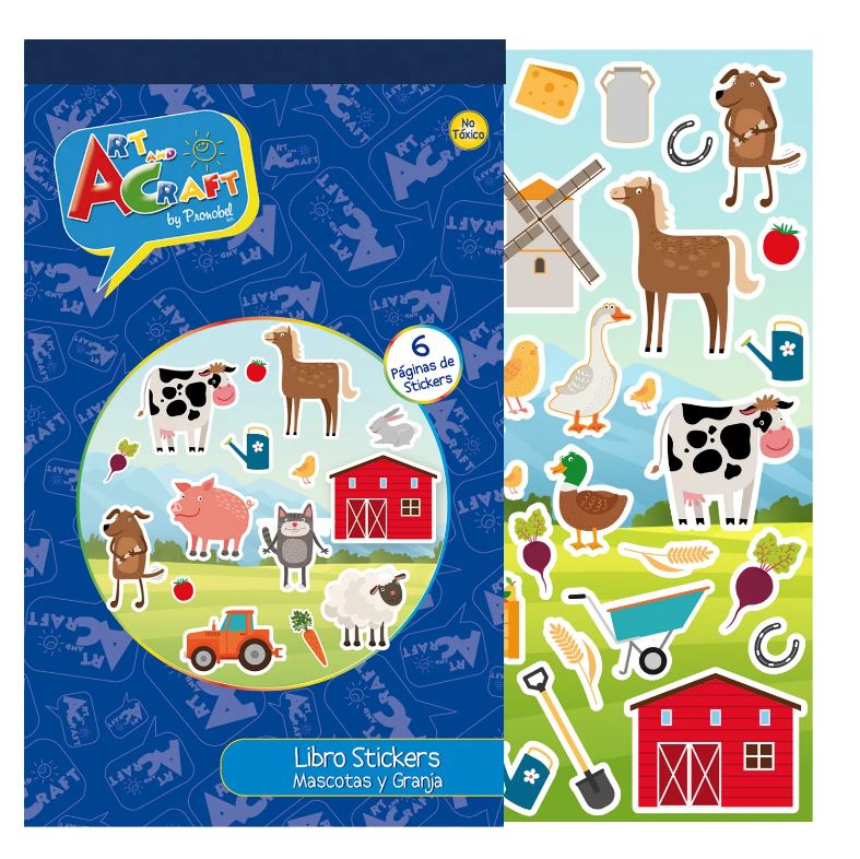 Foto Libro de stickers Mascotas y Granja, 6 páginas