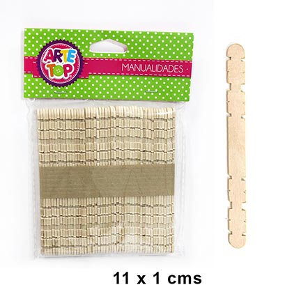 Foto Set palitos de helado delgados ranurados naturales