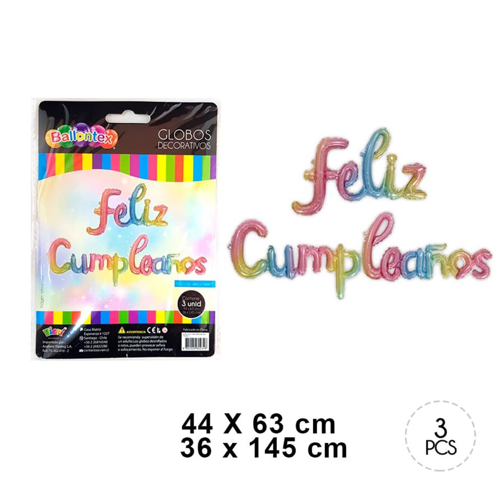 Foto Kit globo feliz cumpleaños foil