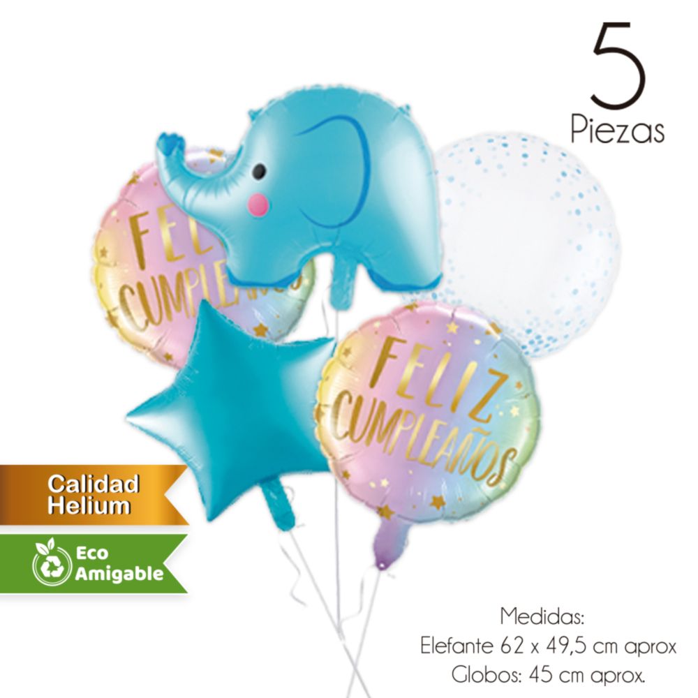 Foto Set Globos Foil Elefante Niño