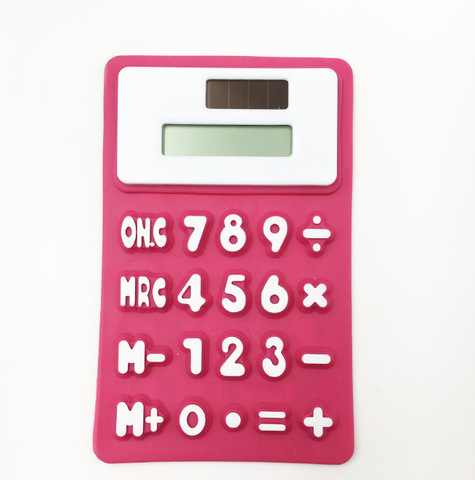 Foto Calculadora flexible rosada de bolsillo