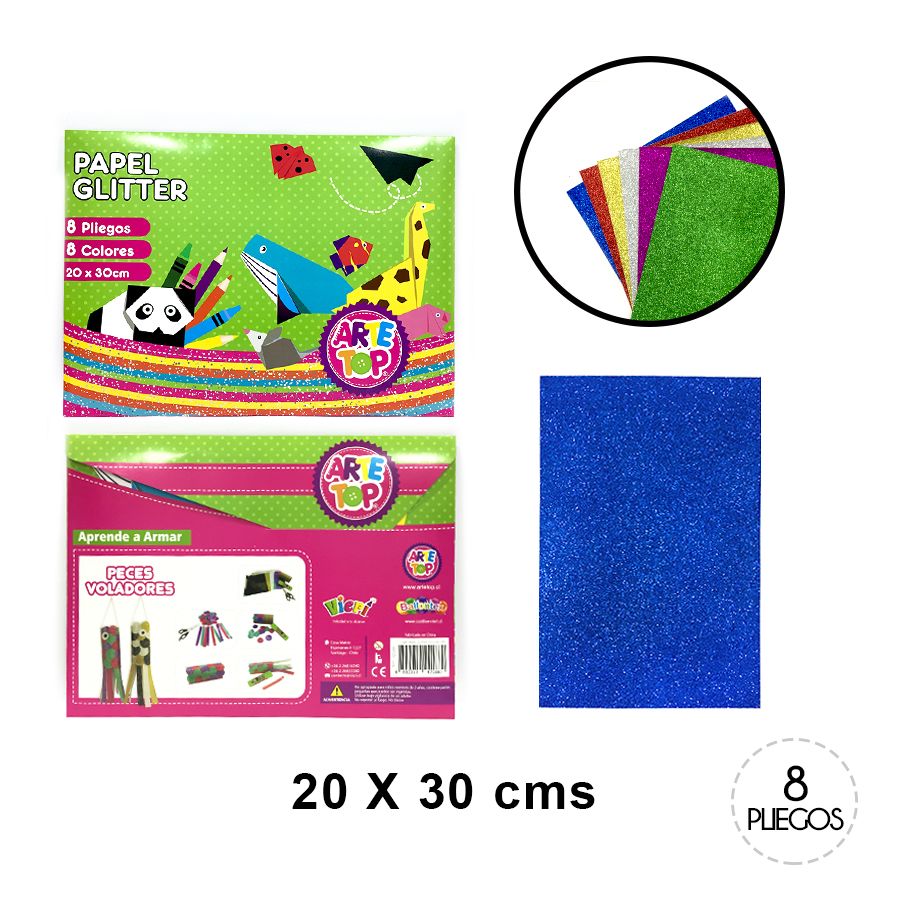 Foto Carpeta papel con brillo Glitter 8 hojas