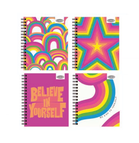 Foto Cuaderno Triple Book 120 hojas Arcoiris Fluor Pastel