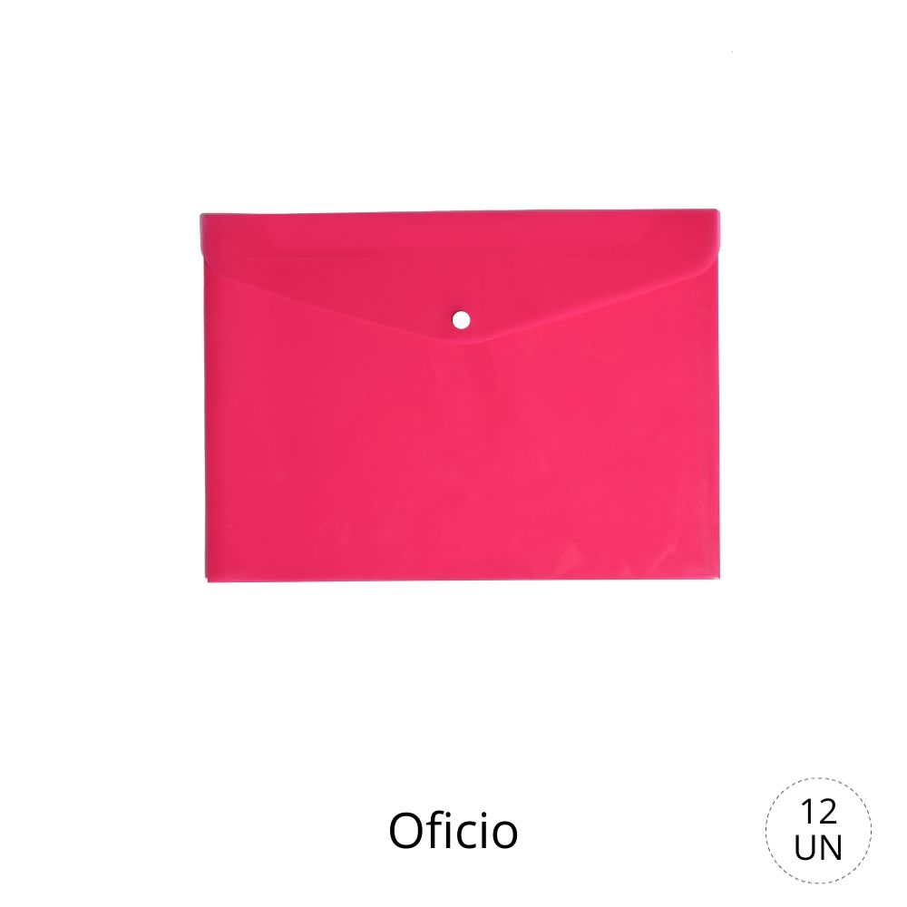 Foto Carpeta tipo sobre plástico oficio con broche Fucsia