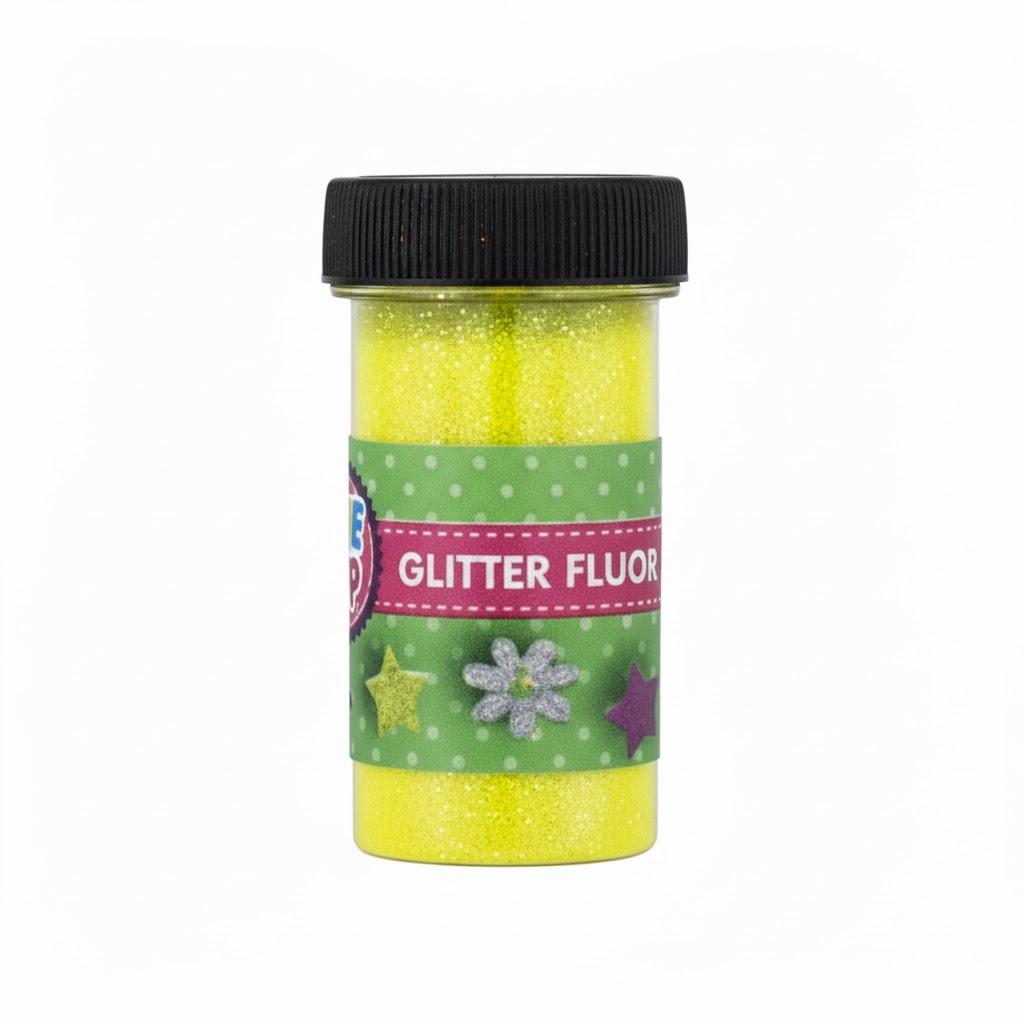 Foto Frasco Escarchilla Amarillo Fluor