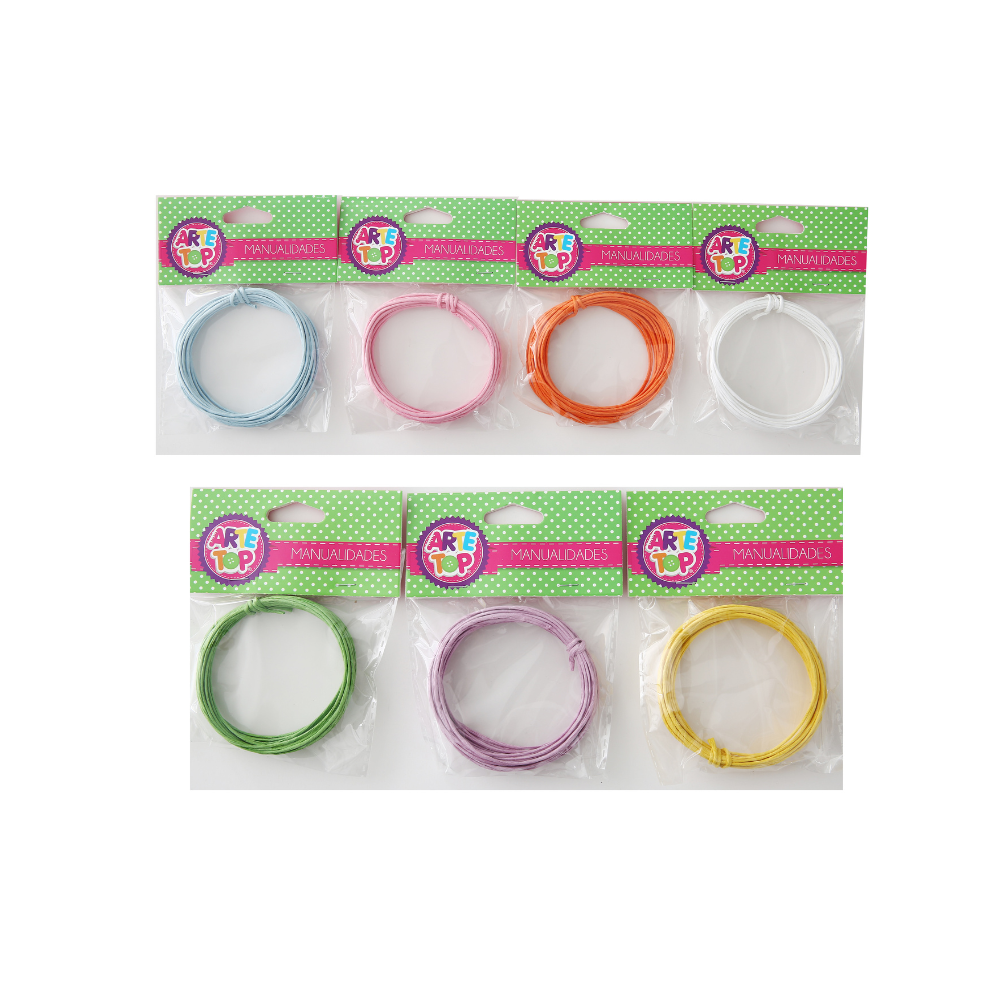 Foto Hilo alambre  de metal recubierto papel de colores surtidos