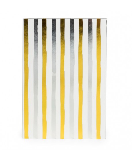 Foto Libreta bloque silver and gold hoja punteada