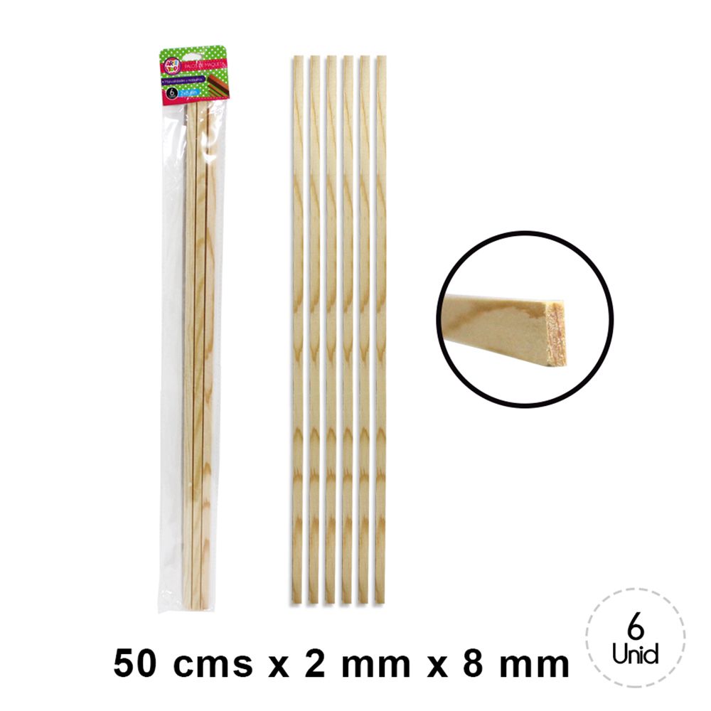 Foto Set Palos de maqueta 2x8 mm 6 unidades