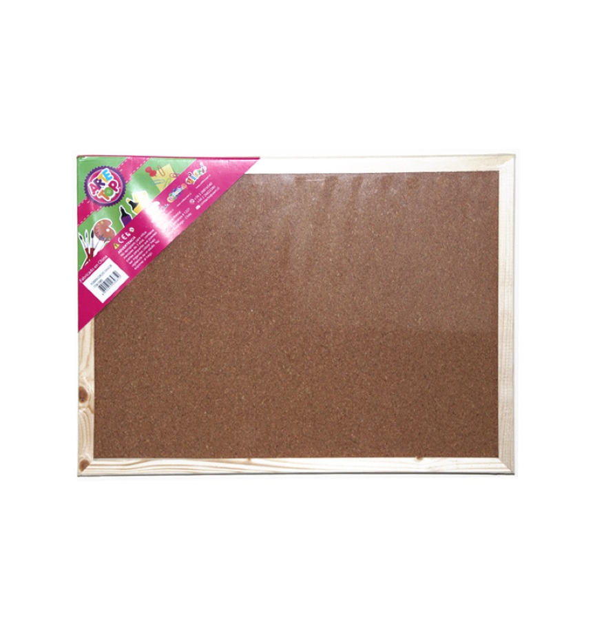 Foto Pizarra de corcho bordes de madera 60x90cm