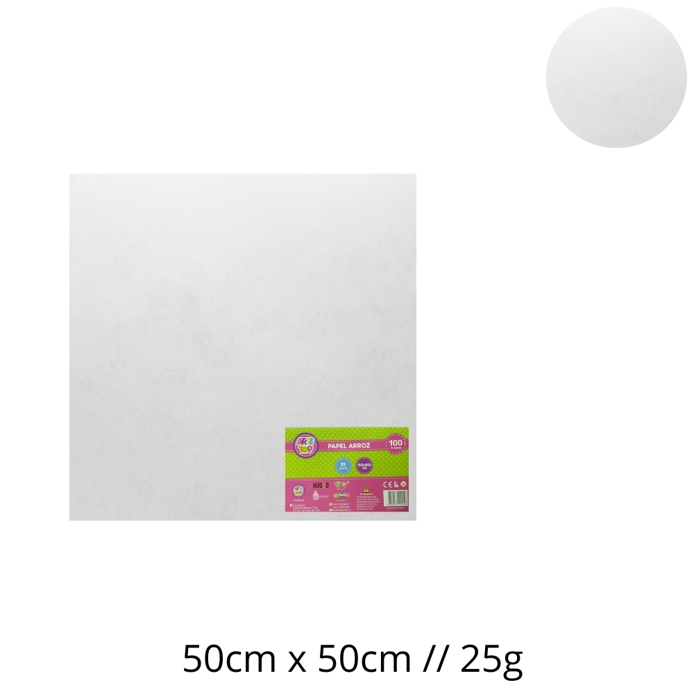 Foto Pliego papel arroz blanco 50x50cm