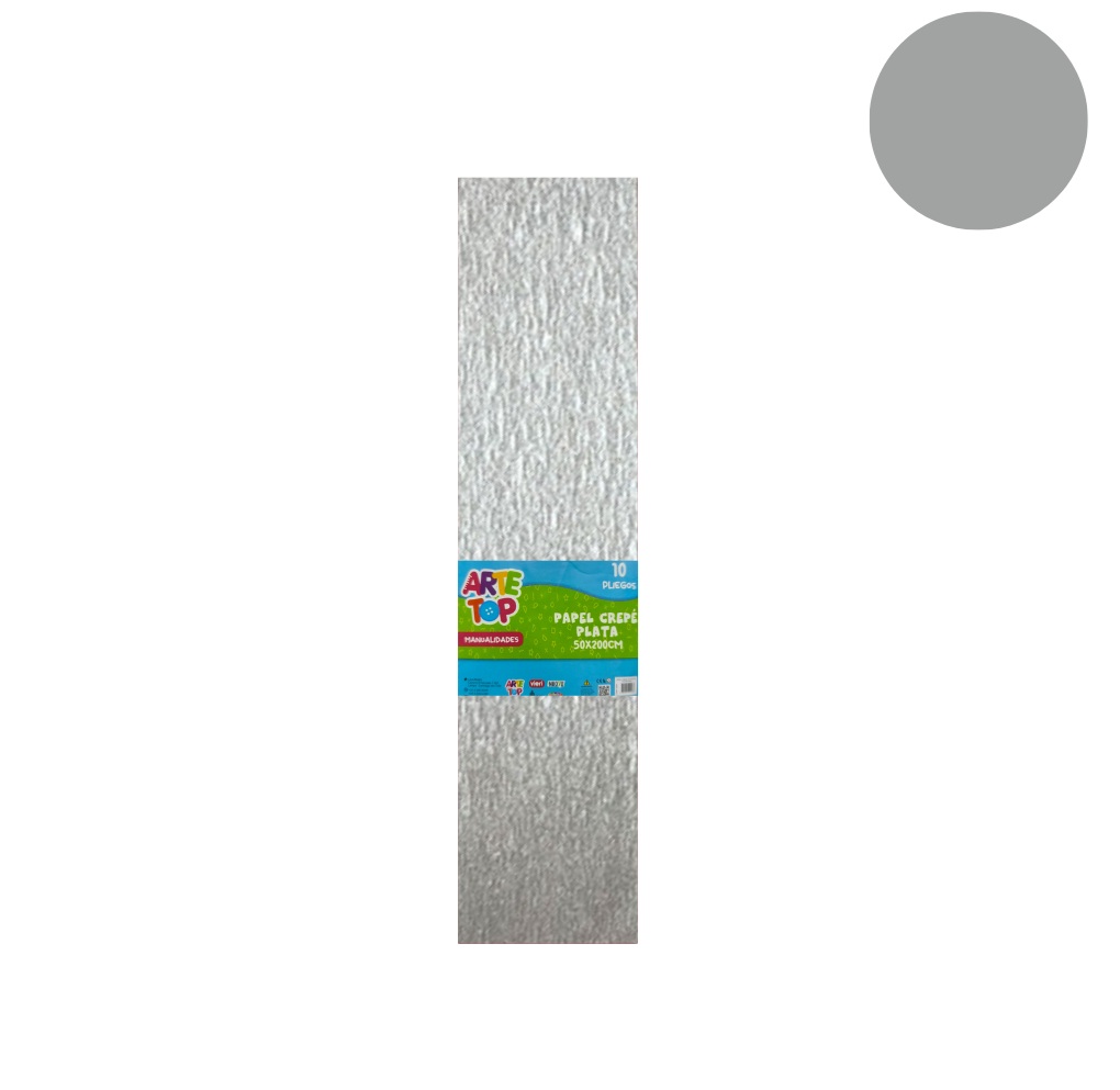 Foto Pliego papel crepé metálico Plateado