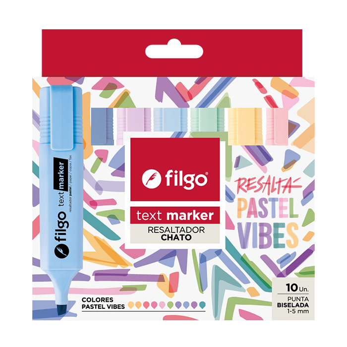 Foto Set 10 Destacadores Pastel Vibes Text Marker