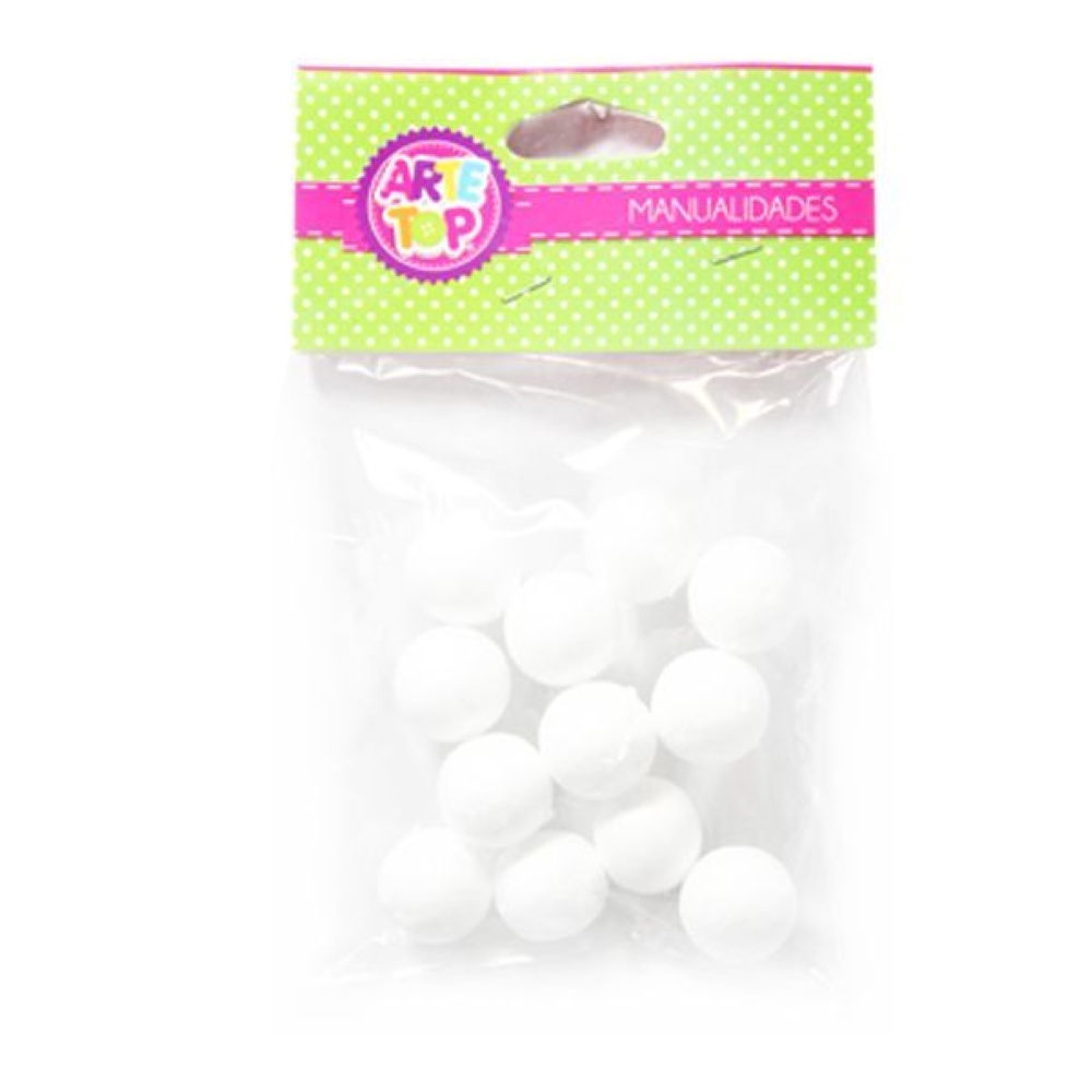 Foto Set 20 esferas de plumavit de 2cm