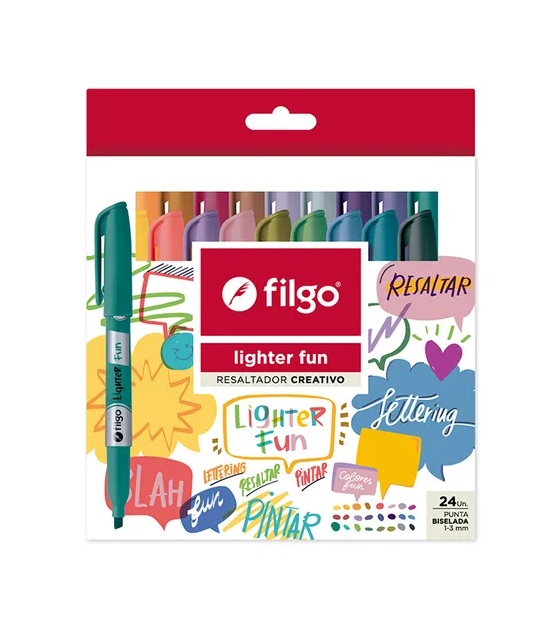 Foto Set 24 Destacadores Lighter Fine Fun