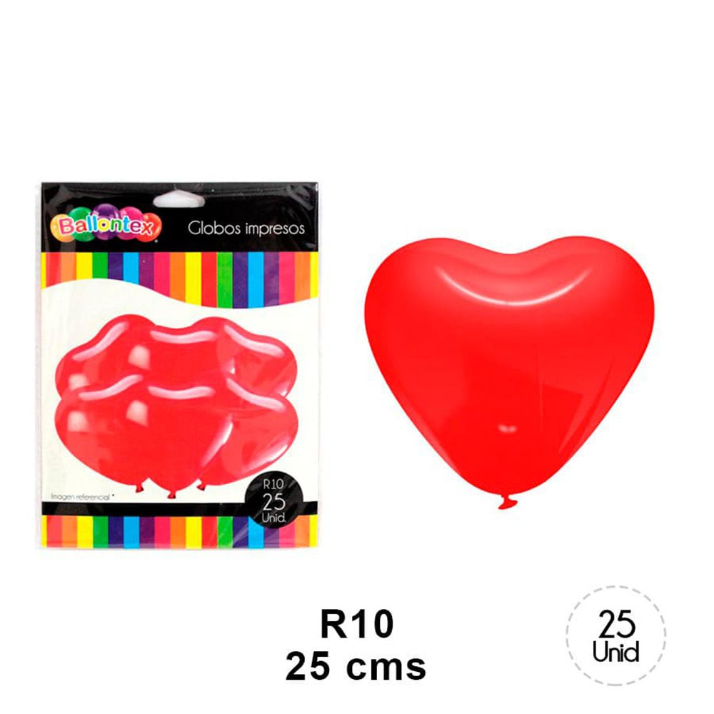 Foto Set 25 globos lisos Corazones Rojos