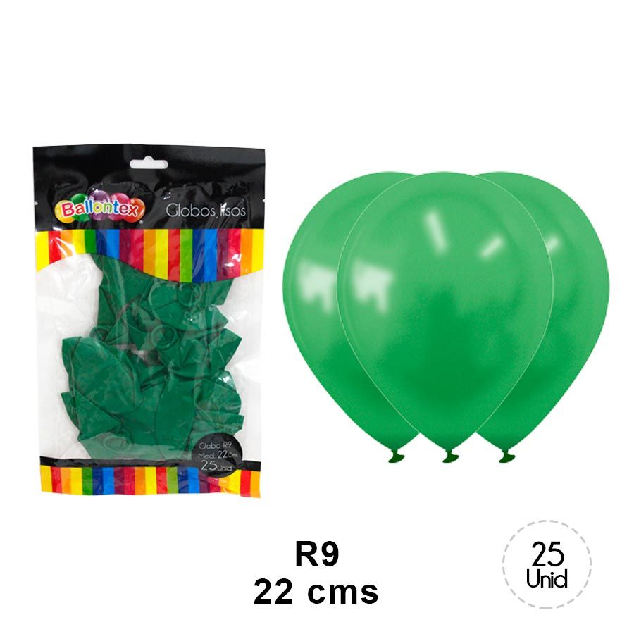Foto Set 25 globos lisos Verde Oscuro