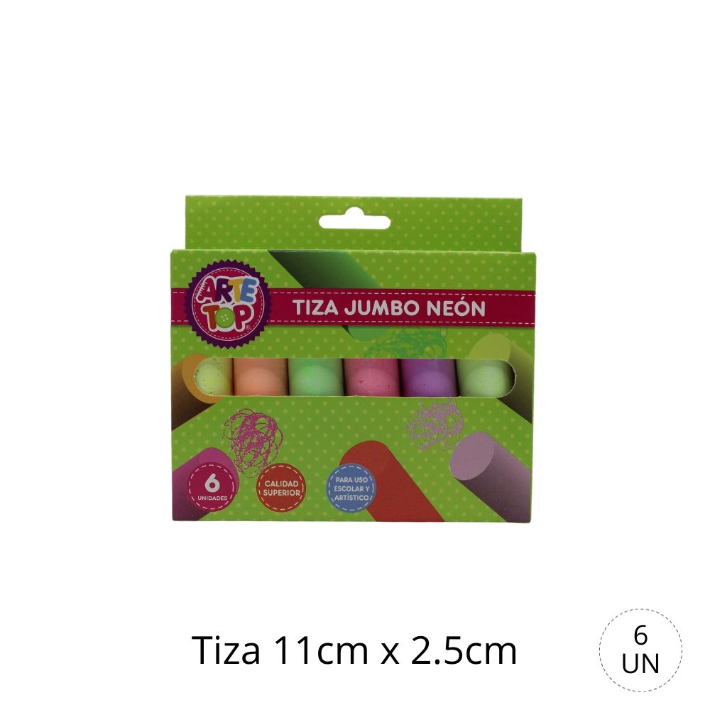 Foto Set 6 tizas jumbos neón gruesas