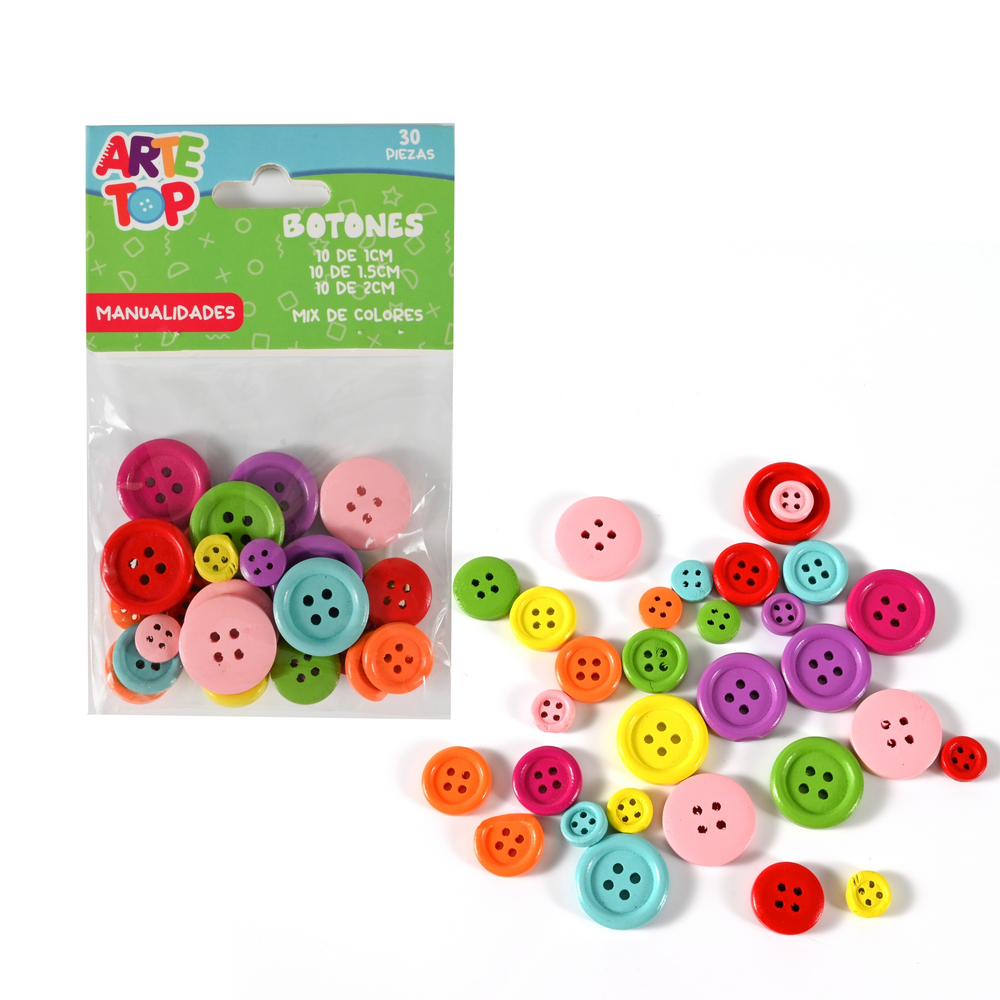 Foto Set botones de madera de colores