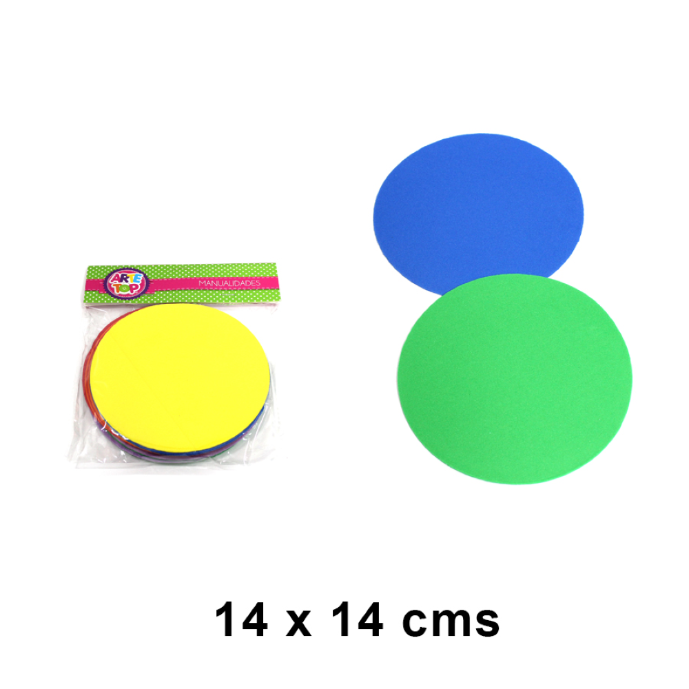 Foto Set 12 círculos de goma eva 14cm