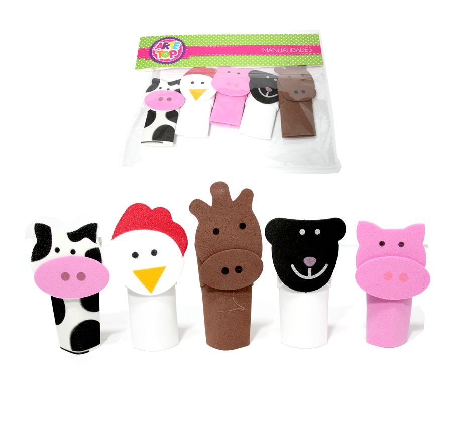 Foto Set de títeres de dedos Granja