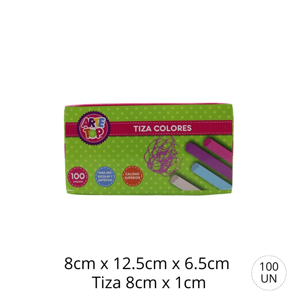 Foto Caja tizas de colores 100 unidades