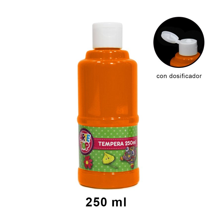 Foto Frasco témpera 250ml Naranja